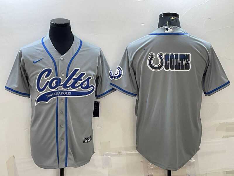 Men's Indianapolis Colts Grey Team Big Logo With Patch Cool Base Stitched Baseball Jersey,We sell and wholesale Men's Indianapolis Colts Grey Team Big Logo With Patch Cool Base Stitched Baseball Jersey on line form chian!